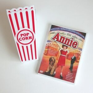 Annie Special Anniversary Edition New DVD Bundle with 2 New Popcorn Containers